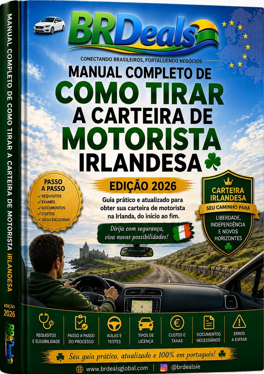 Capa do Manual Completo da Carteira de Motorista Irlandesa, edição 2026